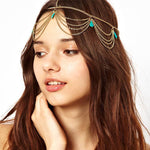 Bohemia Beach Turquoise Pendant Forehead Chain