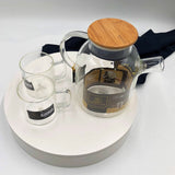 3 Piece Thermo Glass Asian Tea Entertaining Set For 2-1