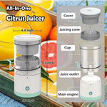 NNEOBA Portable Electric Fruit Juicer USB Rechargeable White