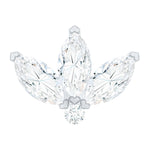 Marquise Cut Diamond Lotus Flower Earring for Cartilage Piercing
