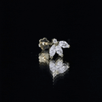 Marquise Cut Diamond Lotus Flower Earring for Cartilage Piercing