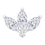 Marquise Cut Diamond Lotus Flower Earring for Cartilage Piercing