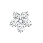 Minimalist Diamond Flower Tragus Earring with Flat Back