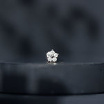 Minimalist Diamond Flower Tragus Earring with Flat Back