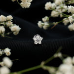 Minimalist Diamond Flower Tragus Earring with Flat Back