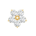 Minimalist Diamond Flower Tragus Earring with Flat Back