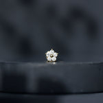 Minimalist Diamond Flower Tragus Earring with Flat Back
