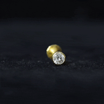 Bezel Set Diamond Cartilage Earring with Flat Back
