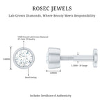 Bezel Set Diamond Cartilage Earring with Flat Back