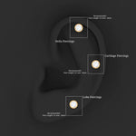 Bezel Set Diamond Cartilage Earring with Flat Back