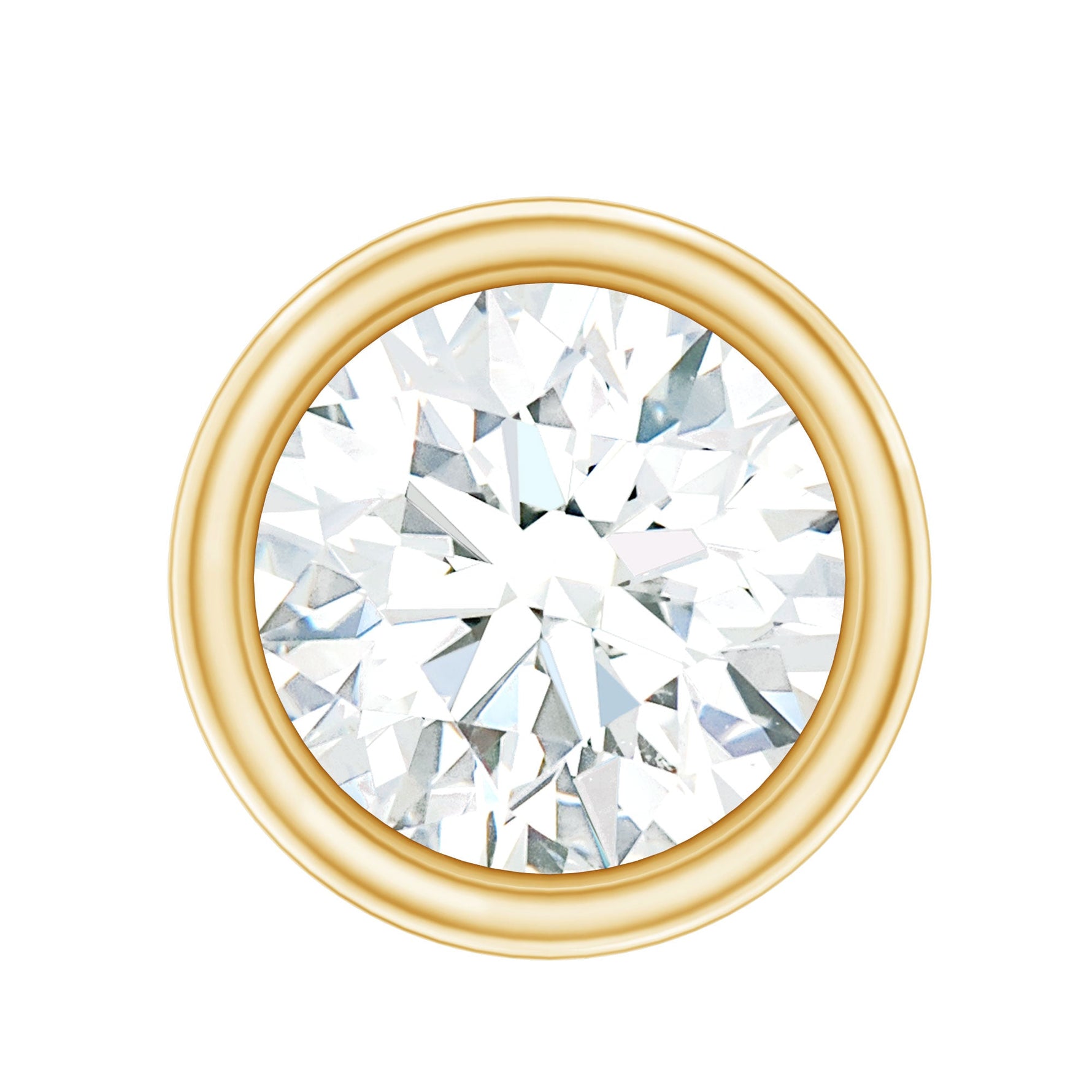 Bezel Set Diamond Cartilage Earring with Flat Back