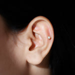 Bezel Set Diamond Cartilage Earring with Flat Back