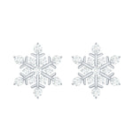 Certified Diamond Snowflake Stud Earrings with Screw Back