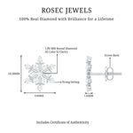 Certified Diamond Snowflake Stud Earrings with Screw Back