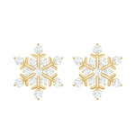 Certified Diamond Snowflake Stud Earrings with Screw Back
