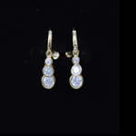 Certified Bezel Set Moissanite Hoop Dangle Earrings