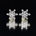 Certified Diamond Snowflake Stud Earrings with Screw Back