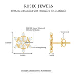 Certified Diamond Snowflake Stud Earrings with Screw Back