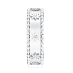 Vintage Inspired Lab Grown Diamond Starburst Wedding Band