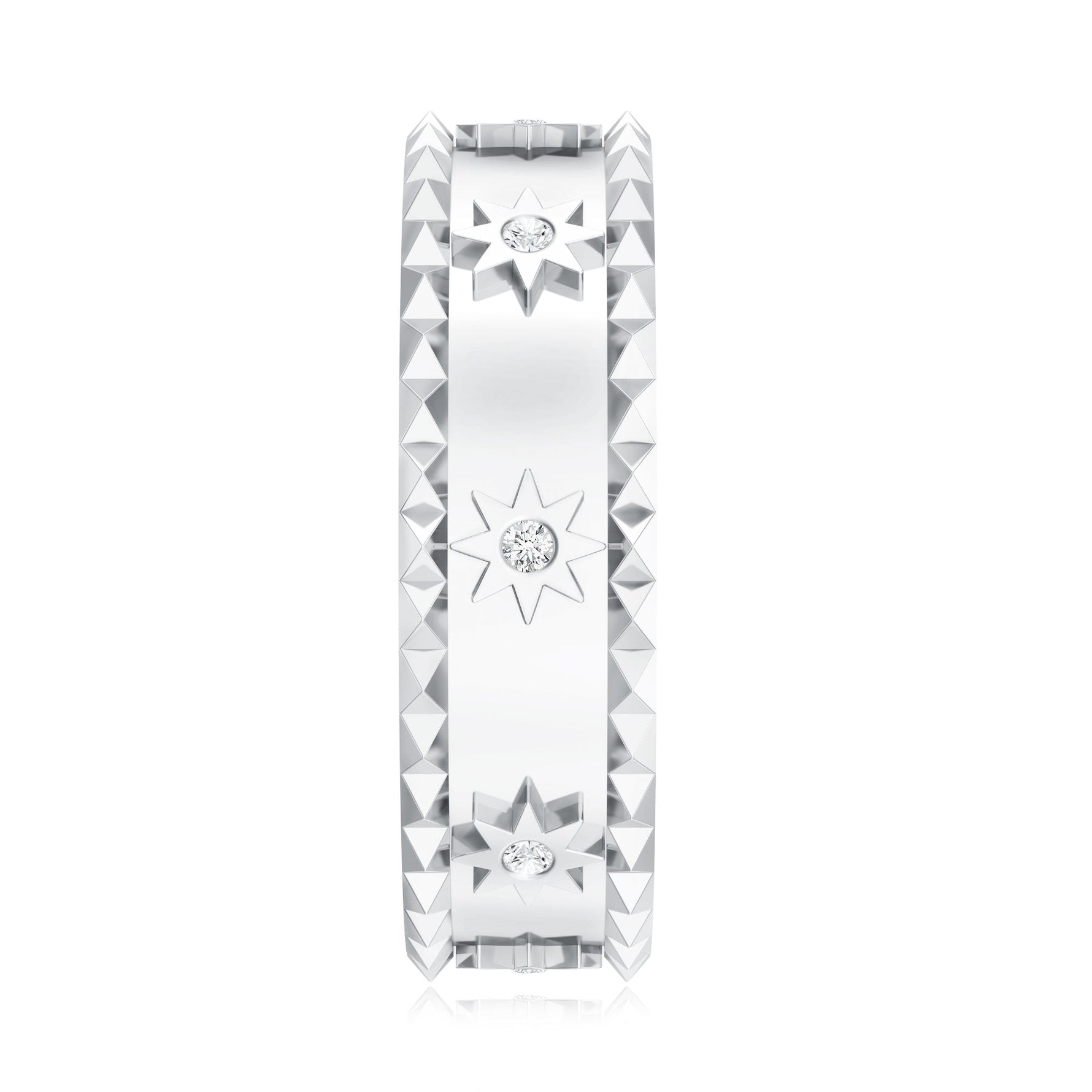 Vintage Inspired Lab Grown Diamond Starburst Wedding Band