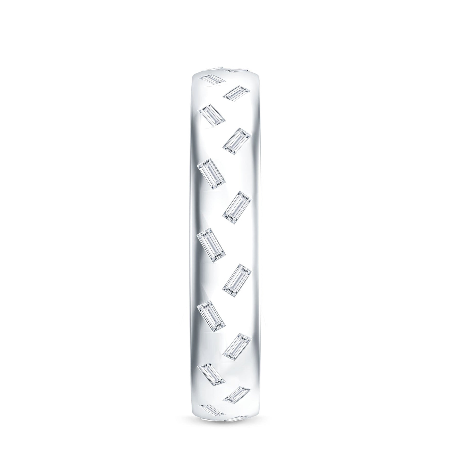 Baguette Cut Lab Grown Diamond Wedding Band With Certificate