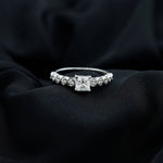 Lab Grown Diamond 5 MM Princess Cut Engagement Ring With Side Stones