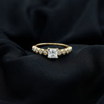 Lab Grown Diamond 5 MM Princess Cut Engagement Ring With Side Stones