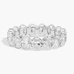 5.00 CTW Created Moissanite Oval Eternity Band Ring in 14k White Gold Overlay