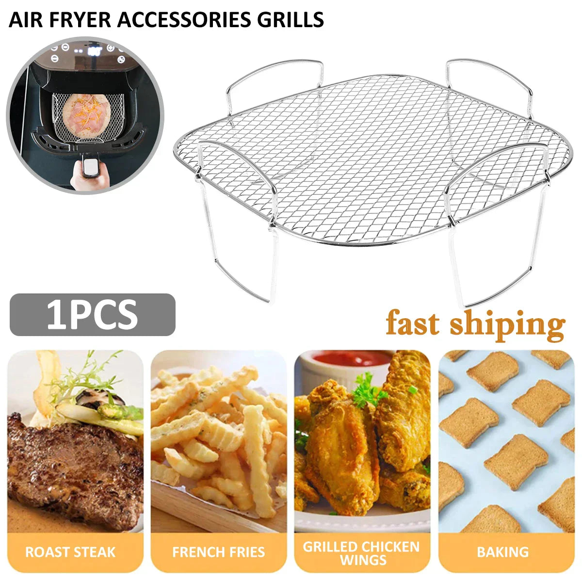 NNEOBA Outdoor Air Fryer Rack Grilling Rack