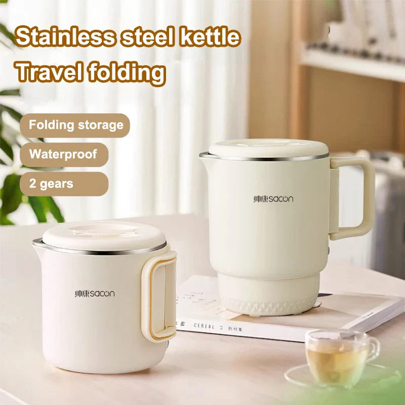3-in-1 Portable Foldable Electric Cooker Mini Rice Cooker White
