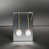 South Sea Pearl Drop Earrings 14K Solid Gold 8.00 MM-0