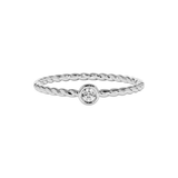 14K Solid Gold Diamond Twisted Bezel Setting Fashion Ring For Women