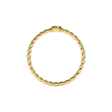 14K Solid Gold Diamond Twisted Bezel Setting Fashion Ring For Women