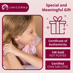 14k Gold ID Bracelet Engravable Girls Boys Kids Baby Gold Heart Charm Curb Chain Made in Italy