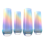 Iridescent Luster Pearl Radiance Set of 4 Wine Glasses 10oz - Radiant and Nostalgic Large Red or White Wine Glass, Entertaining An Ethereal Experience