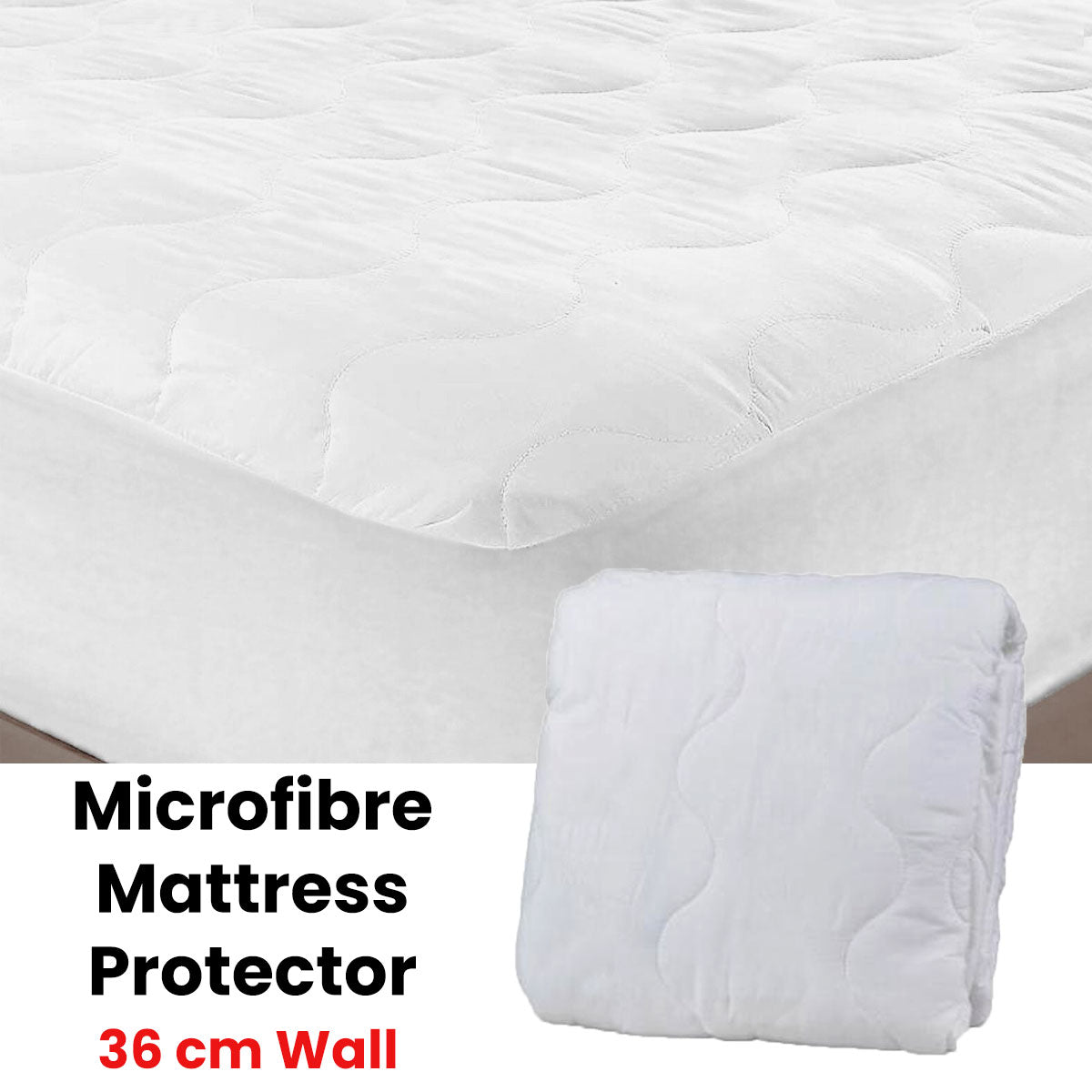 NNEDSZ Essentially Home Living Microfibre Quilted Fitted Mattress Protector - QUEEN