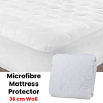 NNEDSZ Essentially Home Living Microfibre Quilted Fitted Mattress Protector - SINGLE