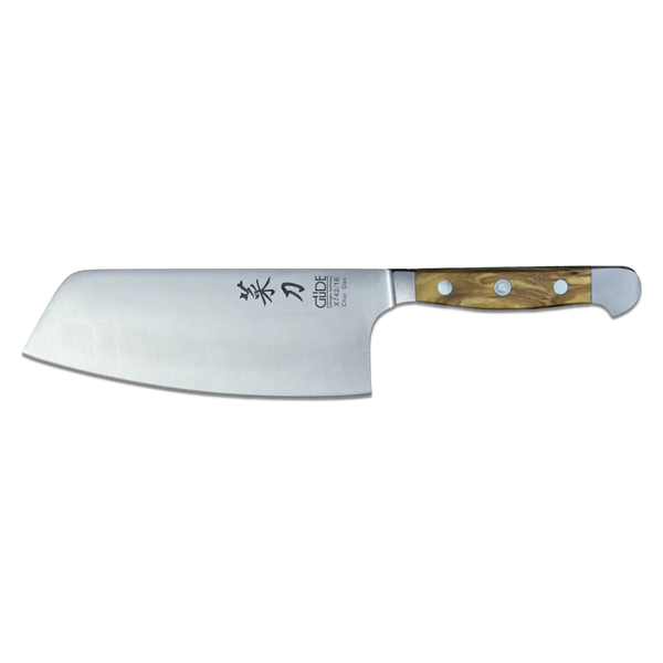 ALPHA OLIVE | Chai Dao Chinese Chef Knife 6 1/2" Blade | Forged Steel/Olive Wood Handle-0