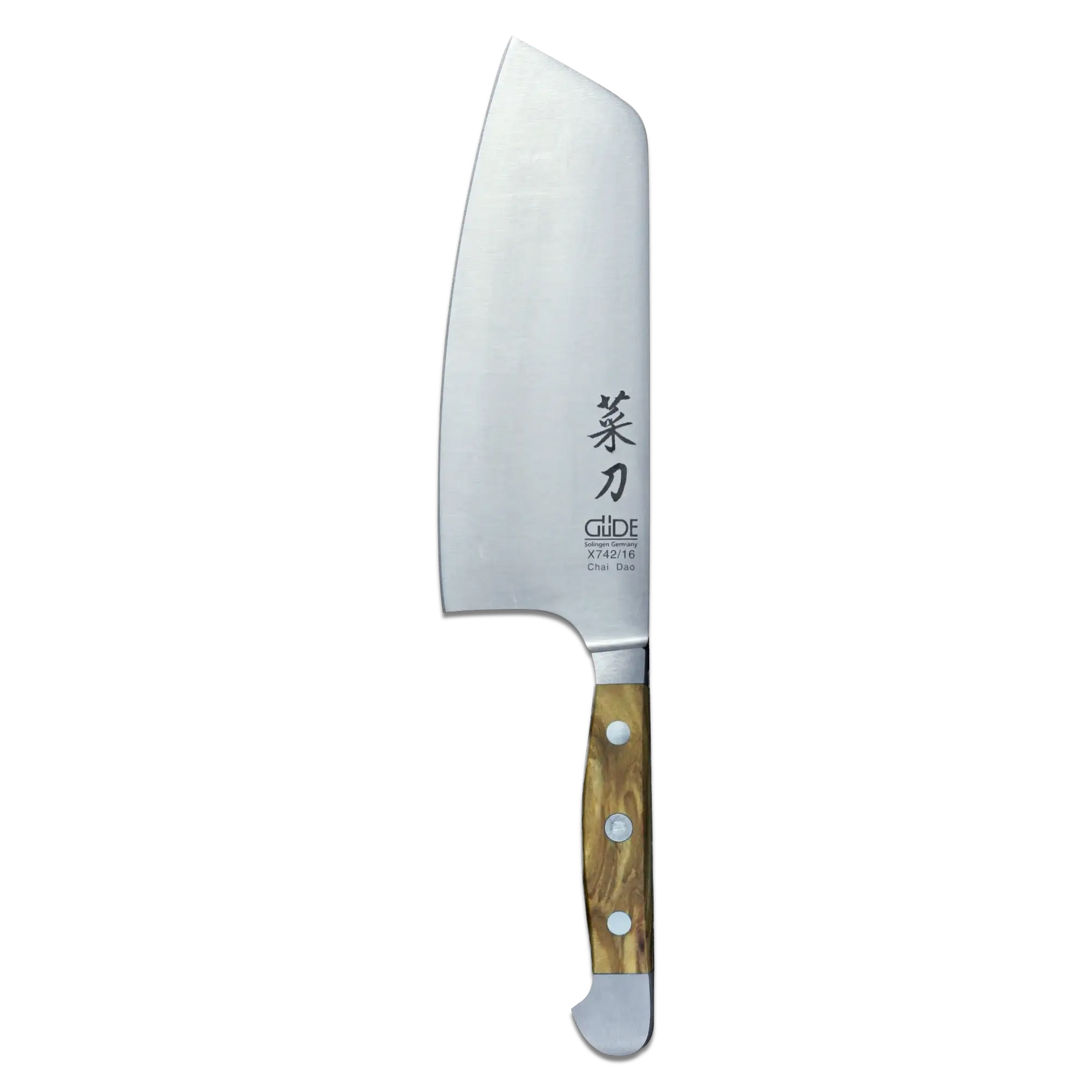 ALPHA OLIVE | Chai Dao Chinese Chef Knife 6 1/2" Blade | Forged Steel/Olive Wood Handle-3
