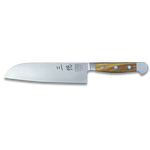 ALPHA OLIVE | Santoku Knife Smooth Blade 7 inch | Forged Steel / Olive wood handle-0