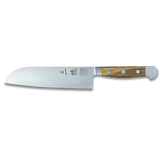 ALPHA OLIVE | Santoku Knife Smooth Blade 7 inch | Forged Steel / Olive wood handle-0