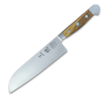 ALPHA OLIVE | Santoku Knife Smooth Blade 7 inch | Forged Steel / Olive wood handle-4
