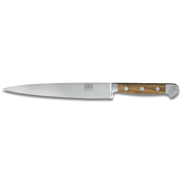 ALPHA OLIVE | Slicing / HAM Knife 8" | Forged Steel / Olive wood handle