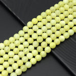Yellow Jade Round Smooth Beads, Sku#U1853