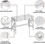 40 Inch White Computer Desk For Home Office Use And Study