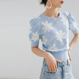 T-shirts Women Elegant Floral Patchwork