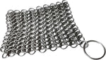 Cast Iron Scrubber 316 Stainless Steel Skillet Cleaner 3.9"X3.9" Chainmail Scrubber Chain Mail Scrub with Hanging Ring for Cast Iron Pre-Seasoned Pans, BBQ Grills Cookware Utensils Cleaning