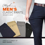 High Stretch Men Classic Pants Summer Casual High Waist Trousers Business Colorfast Breathable Cool Strong Elasticity Daily Wear