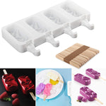 Silicone Heart Molds Set, 8 Cavities Heart Cake Mold, Popsicle Molds with 50 Sticks, Letter and Number Chocolate Molds, 6 Holes Semi Sphere Molds for Baking Valentines Day Decor Gifts, Purple