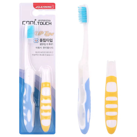 2PCS Convenient Folding Travel Toothbrush Adult Couple Manual Toothbrush Business Trip Storage Soft Bristle Toothbrush Mini Set
